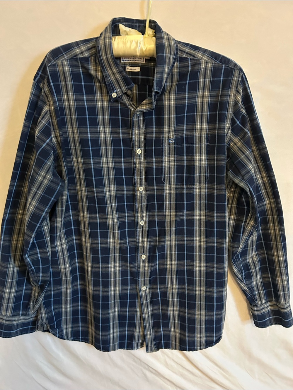 Southern Tide Mens Classic Fit Plaid Shirt Skipjack Logo Medium